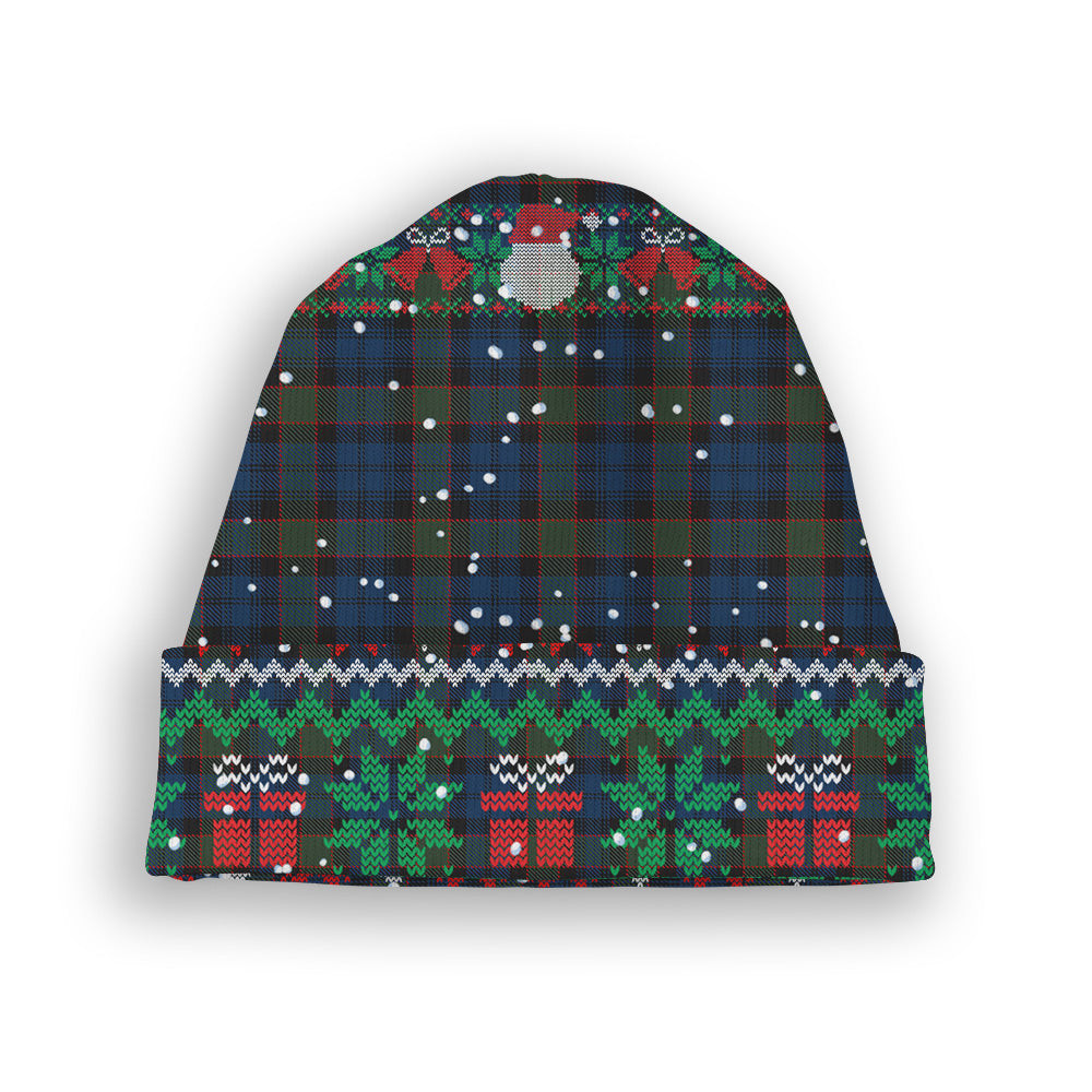 ScotsTee Shop Scottish Riddoch Tartan Plaid Christmas Deer Snowman Snowflake Bell Knit Beanie