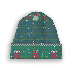 ScotsTee Shop Scottish Norris (Norreys) Ancient Tartan Plaid Christmas Deer Snowman Snowflake Bell Knit Beanie