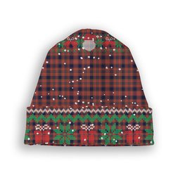 ScotsTee Shop Scottish Ogilvy Tartan Plaid Christmas Deer Snowman Snowflake Bell Knit Beanie