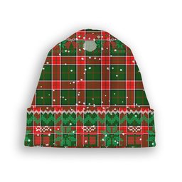ScotsTee Shop Scottish Pollock Modern Tartan Plaid Christmas Deer Snowman Snowflake Bell Knit Beanie