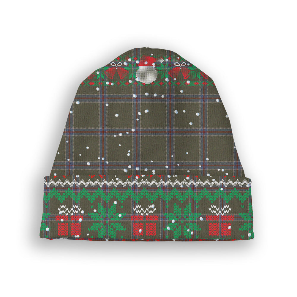 ScotsTee Shop Scottish Renn Faire Tartan Plaid Christmas Deer Snowman Snowflake Bell Knit Beanie