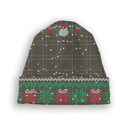 ScotsTee Shop Scottish Renn Faire Tartan Plaid Christmas Deer Snowman Snowflake Bell Knit Beanie