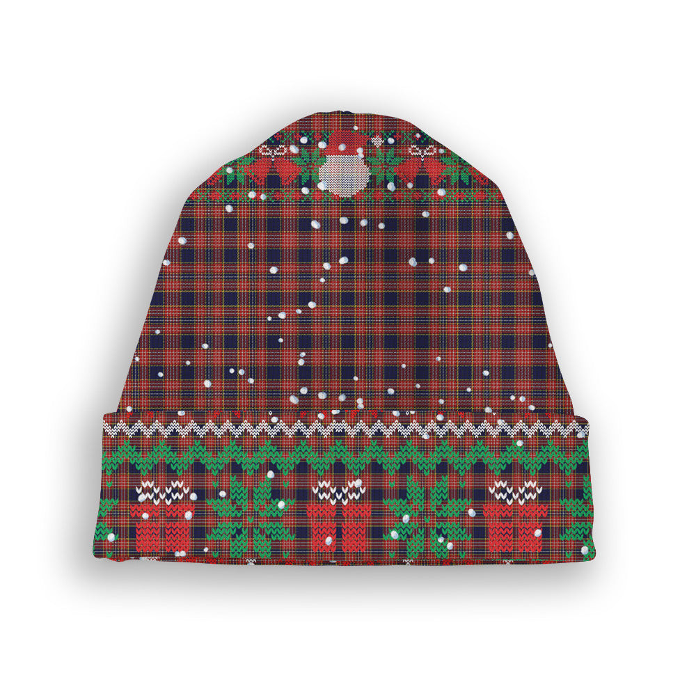 ScotsTee Shop Scottish Ogilvie (Ogilvy) Tartan Plaid Christmas Deer Snowman Snowflake Bell Knit Beanie