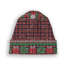ScotsTee Shop Scottish Ogilvie (Ogilvy) Tartan Plaid Christmas Deer Snowman Snowflake Bell Knit Beanie