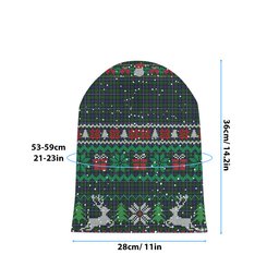 ScotsTee Shop Scottish Robertson Hunting 1 Tartan Plaid Christmas Deer Snowman Snowflake Bell Knit Beanie