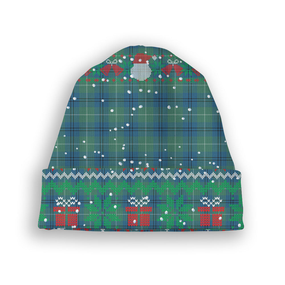 ScotsTee Shop Scottish Oliphant Ancient Tartan Plaid Christmas Deer Snowman Snowflake Bell Knit Beanie