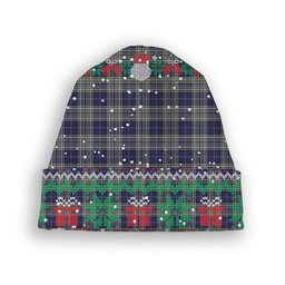 ScotsTee Shop Scottish Napier Tartan Plaid Christmas Deer Snowman Snowflake Bell Knit Beanie