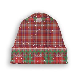 ScotsTee Shop Scottish Pennington Tartan Plaid Christmas Deer Snowman Snowflake Bell Knit Beanie
