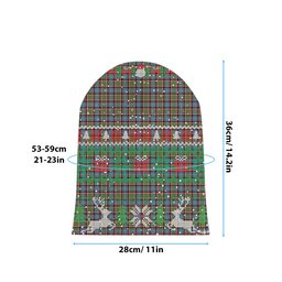 ScotsTee Shop Scottish Norvill Tartan Plaid Christmas Deer Snowman Snowflake Bell Knit Beanie