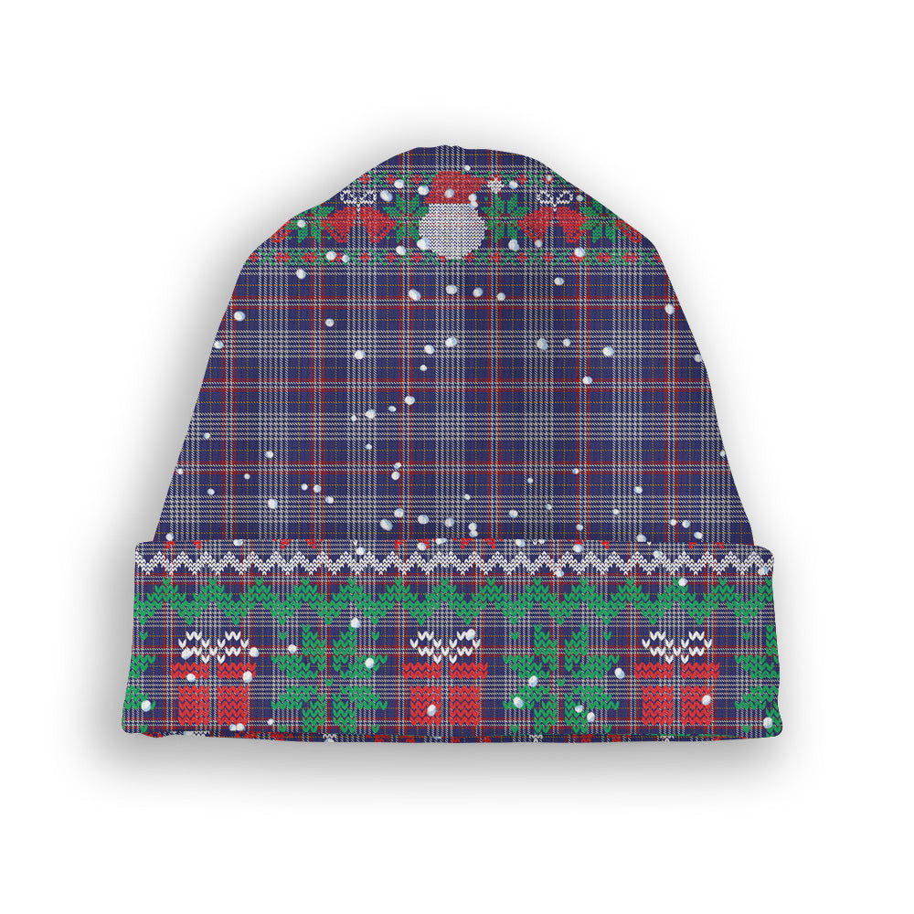 ScotsTee Shop Scottish Parker Dress USA Tartan Plaid Christmas Deer Snowman Snowflake Bell Knit Beanie