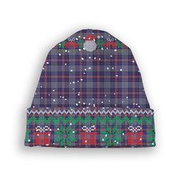 ScotsTee Shop Scottish Parker Dress USA Tartan Plaid Christmas Deer Snowman Snowflake Bell Knit Beanie