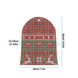 ScotsTee Shop Scottish Robertson Weathered Tartan Plaid Christmas Deer Snowman Snowflake Bell Knit Beanie