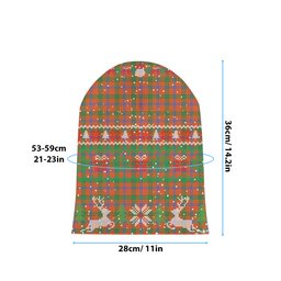 ScotsTee Shop Scottish Ross Ancient Tartan Plaid Christmas Deer Snowman Snowflake Bell Knit Beanie