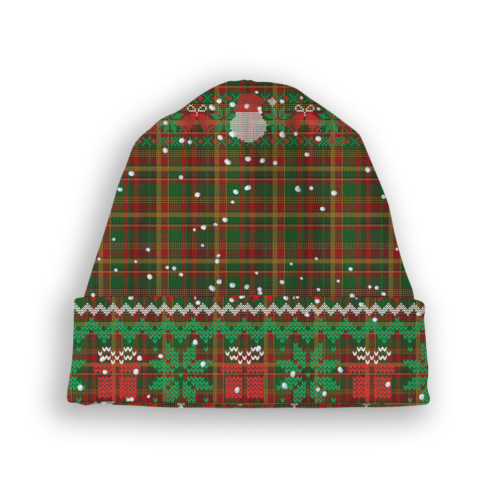 ScotsTee Shop Scottish Newfoundland CIDD 28098 Tartan Plaid Christmas Deer Snowman Snowflake Bell Knit Beanie