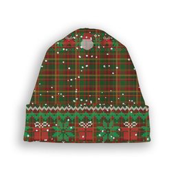 ScotsTee Shop Scottish Newfoundland CIDD 28098 Tartan Plaid Christmas Deer Snowman Snowflake Bell Knit Beanie
