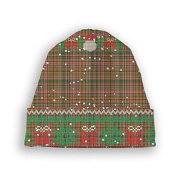 ScotsTee Shop Scottish Ogilvie (Ogilvy) of Strathallan Ancient Tartan Plaid Christmas Deer Snowman Snowflake Bell Knit Beanie