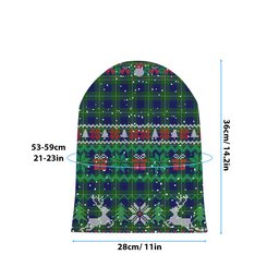 ScotsTee Shop Scottish Oliphant Modern Tartan Plaid Christmas Deer Snowman Snowflake Bell Knit Beanie