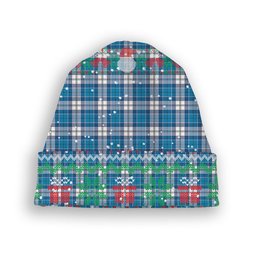 ScotsTee Shop Scottish Roberton Tartan Plaid Christmas Deer Snowman Snowflake Bell Knit Beanie