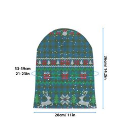 ScotsTee Shop Scottish Oliver Hunting Tartan Plaid Christmas Deer Snowman Snowflake Bell Knit Beanie