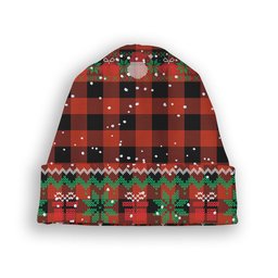 ScotsTee Shop Scottish Rob Roy Macgregor Ancient Tartan Plaid Christmas Deer Snowman Snowflake Bell Knit Beanie