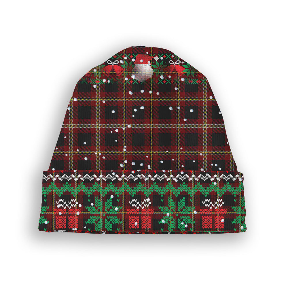 ScotsTee Shop Scottish Perry Dress Tartan Plaid Christmas Deer Snowman Snowflake Bell Knit Beanie