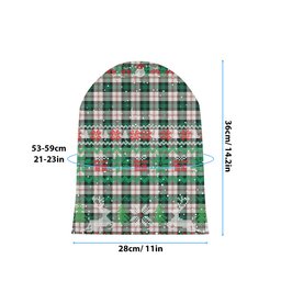 ScotsTee Shop Scottish Ross Arisaid Modern Tartan Plaid Christmas Deer Snowman Snowflake Bell Knit Beanie