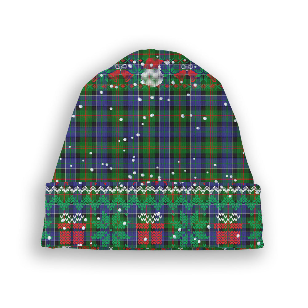 ScotsTee Shop Scottish Paterson SC Tartan Plaid Christmas Deer Snowman Snowflake Bell Knit Beanie