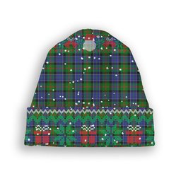 ScotsTee Shop Scottish Paterson SC Tartan Plaid Christmas Deer Snowman Snowflake Bell Knit Beanie