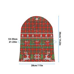 ScotsTee Shop Scottish Perthshire District Tartan Plaid Christmas Deer Snowman Snowflake Bell Knit Beanie