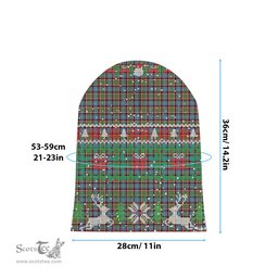 ScotsTee Shop Scottish Norvel Tartan Plaid Christmas Deer Snowman Snowflake Bell Knit Beanie