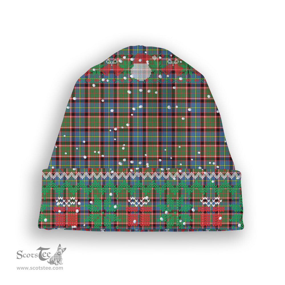 ScotsTee Shop Scottish Norvel Tartan Plaid Christmas Deer Snowman Snowflake Bell Knit Beanie