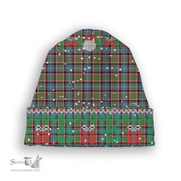 ScotsTee Shop Scottish Norvel Tartan Plaid Christmas Deer Snowman Snowflake Bell Knit Beanie