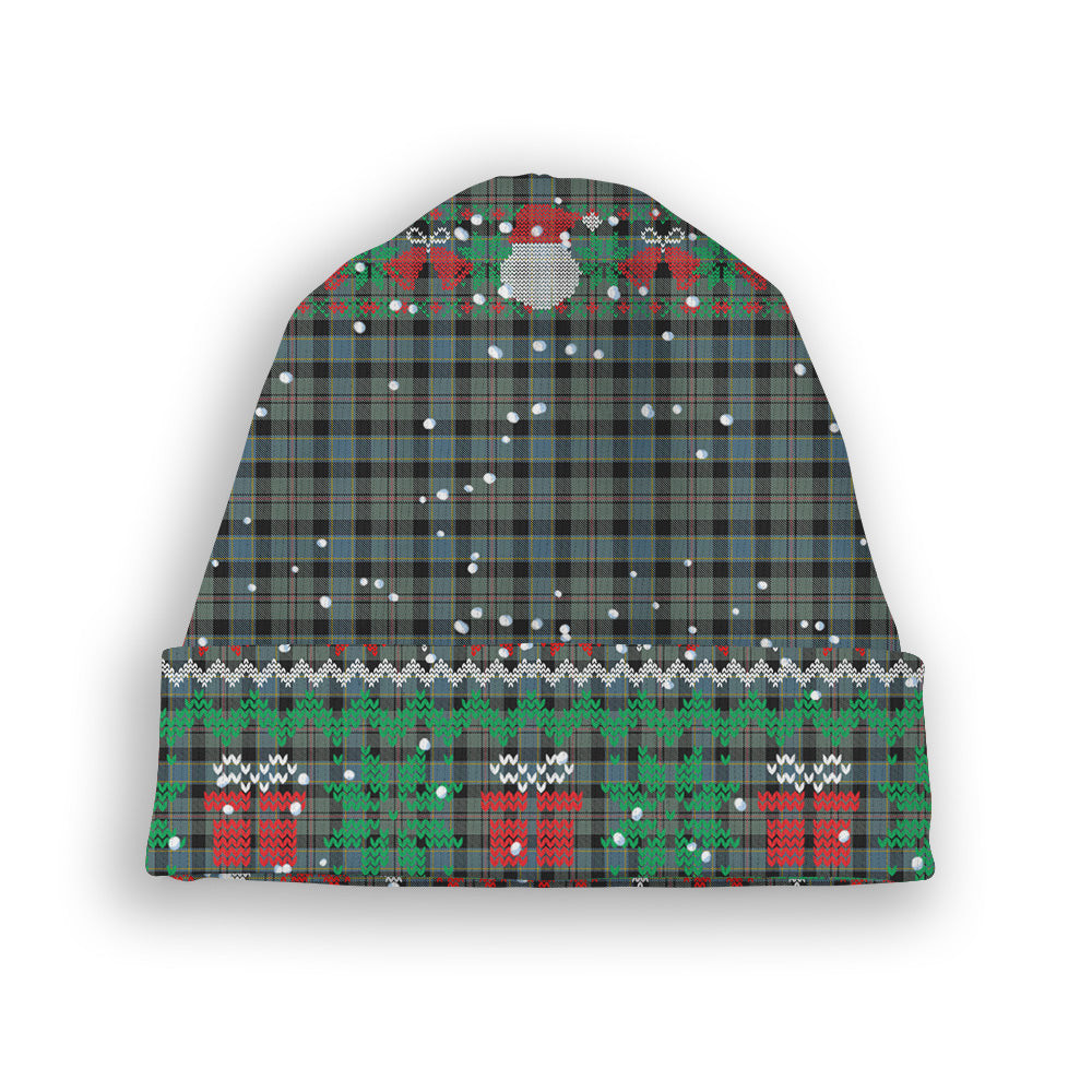 ScotsTee Shop Scottish Ogilvie of Inverarity – VS 1 Tartan Plaid Christmas Deer Snowman Snowflake Bell Knit Beanie