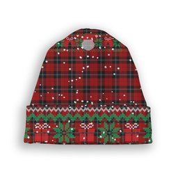 ScotsTee Shop Scottish Ramsay Tartan Plaid Christmas Deer Snowman Snowflake Bell Knit Beanie