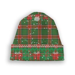 ScotsTee Shop Scottish Pollock Ancient Tartan Plaid Christmas Deer Snowman Snowflake Bell Knit Beanie