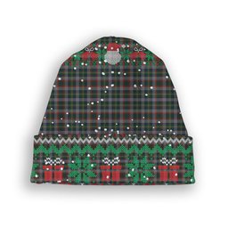 ScotsTee Shop Scottish Penman 2 Tartan Plaid Christmas Deer Snowman Snowflake Bell Knit Beanie