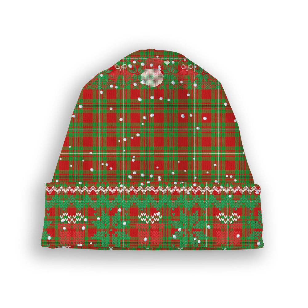 ScotsTee Shop Scottish Peter Tartan Plaid Christmas Deer Snowman Snowflake Bell Knit Beanie