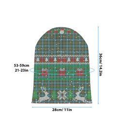 ScotsTee Shop Scottish Pasley District Tartan Plaid Christmas Deer Snowman Snowflake Bell Knit Beanie