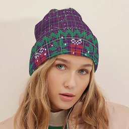 ScotsTee Shop Scottish O'Riagain Tartan Plaid Christmas Deer Snowman Snowflake Bell Knit Beanie