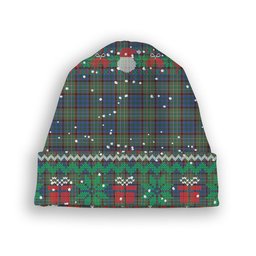 ScotsTee Shop Scottish Nicolson Hunting Ancient Tartan Plaid Christmas Deer Snowman Snowflake Bell Knit Beanie