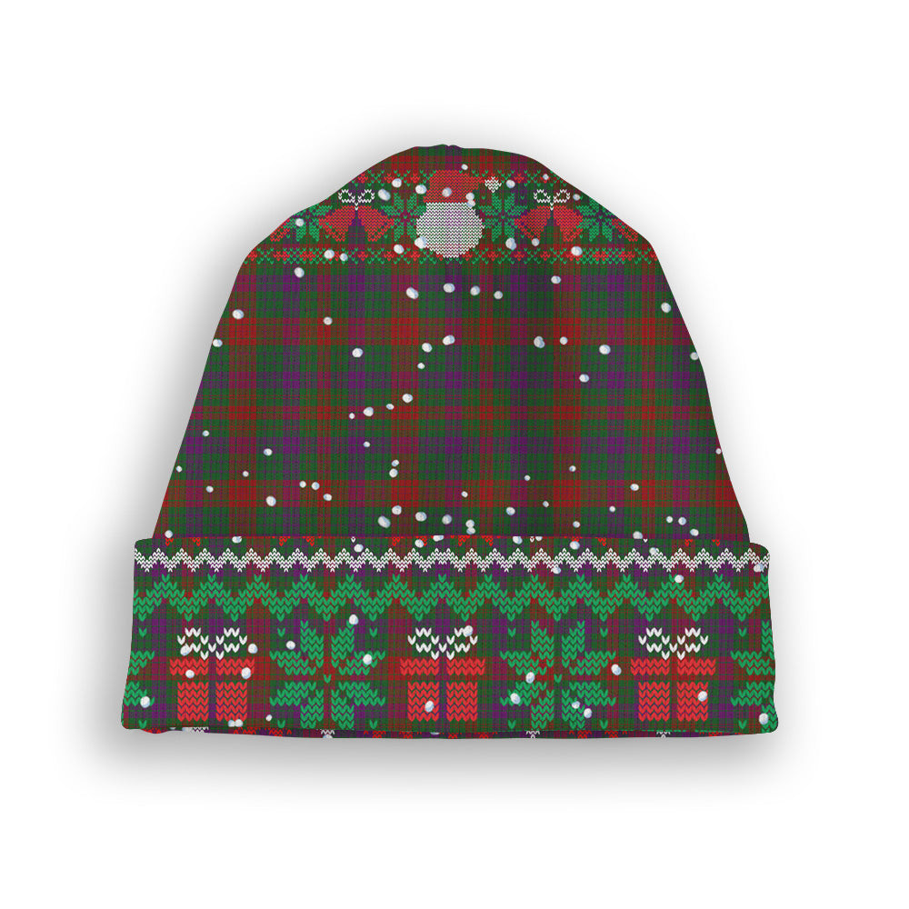 ScotsTee Shop Scottish Ross Wilsons_ Tartan Plaid Christmas Deer Snowman Snowflake Bell Knit Beanie