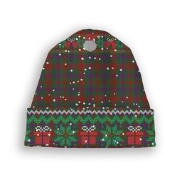 ScotsTee Shop Scottish Ross Wilsons_ Tartan Plaid Christmas Deer Snowman Snowflake Bell Knit Beanie