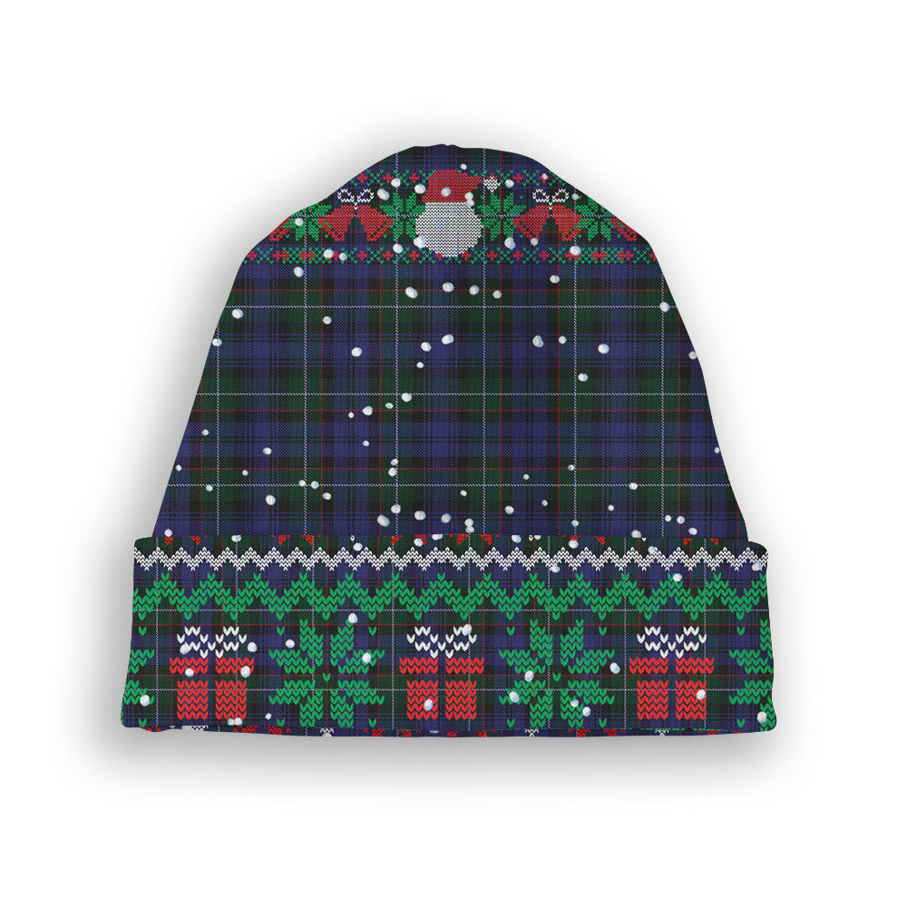 ScotsTee Shop Scottish Semple Tartan Plaid Christmas Deer Snowman Snowflake Bell Knit Beanie