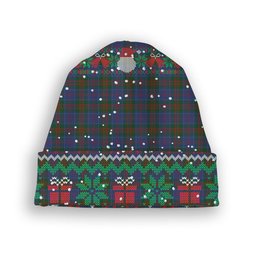 ScotsTee Shop Scottish Stewart of Appin 2 Tartan Plaid Christmas Deer Snowman Snowflake Bell Knit Beanie