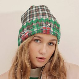 ScotsTee Shop Scottish Stewart Dress Ancient SC Tartan Plaid Christmas Deer Snowman Snowflake Bell Knit Beanie