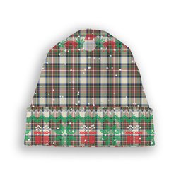 ScotsTee Shop Scottish Stewart Dress Ancient SC Tartan Plaid Christmas Deer Snowman Snowflake Bell Knit Beanie