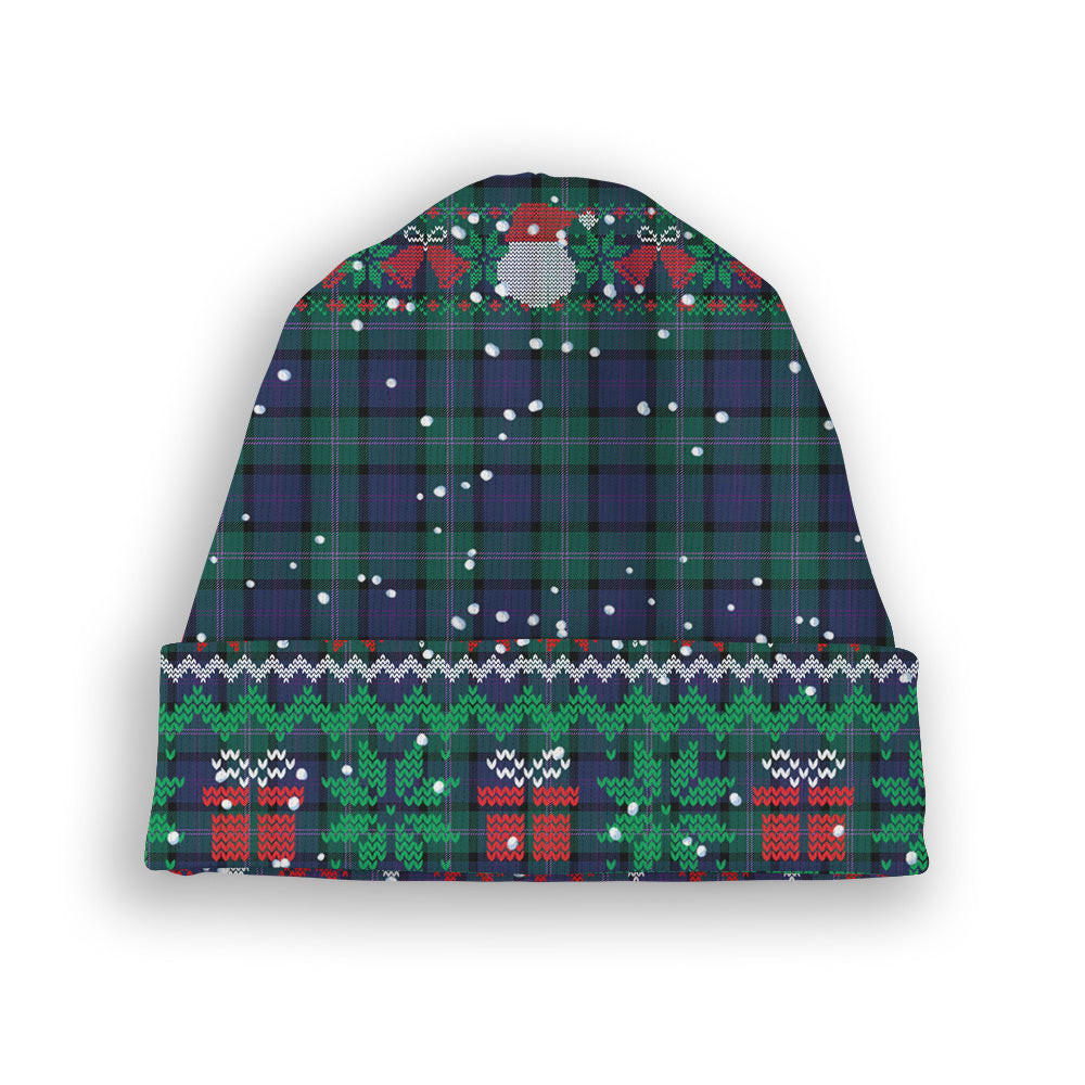 ScotsTee Shop Scottish Thomson Modern Tartan Plaid Christmas Deer Snowman Snowflake Bell Knit Beanie