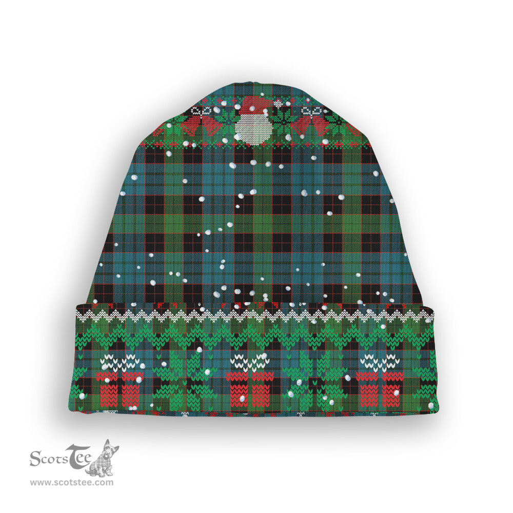 ScotsTee Shop Scottish Stewart Old Ancient Clan Tartan Plaid Christmas Deer Snowman Snowflake Bell Knit Beanie