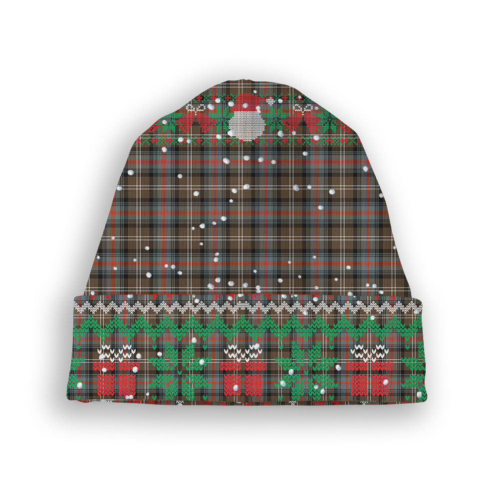 ScotsTee Shop Scottish Sutherland Weathered Tartan Plaid Christmas Deer Snowman Snowflake Bell Knit Beanie