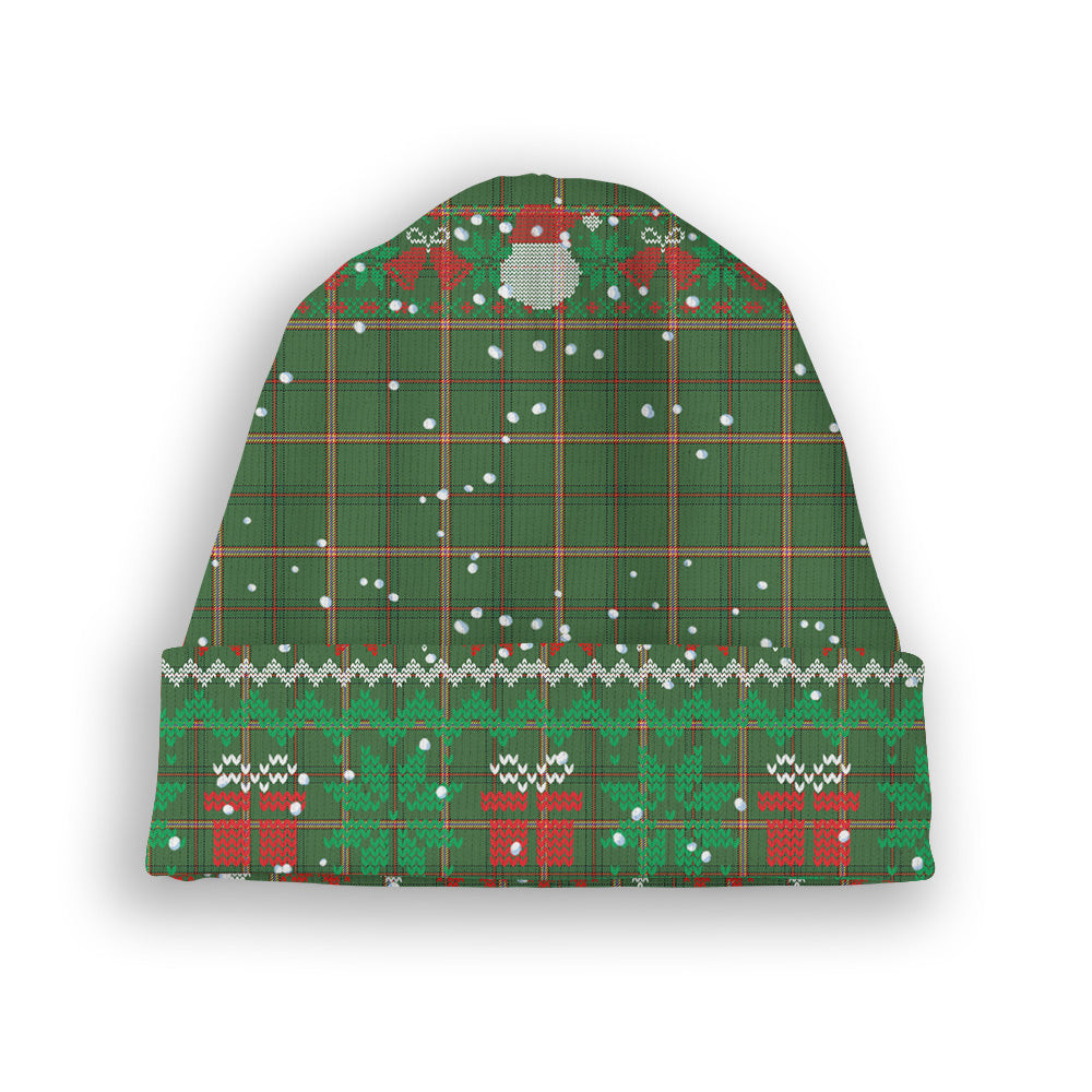 ScotsTee Shop Scottish Strachan Hunting Ancient Tartan Plaid Christmas Deer Snowman Snowflake Bell Knit Beanie